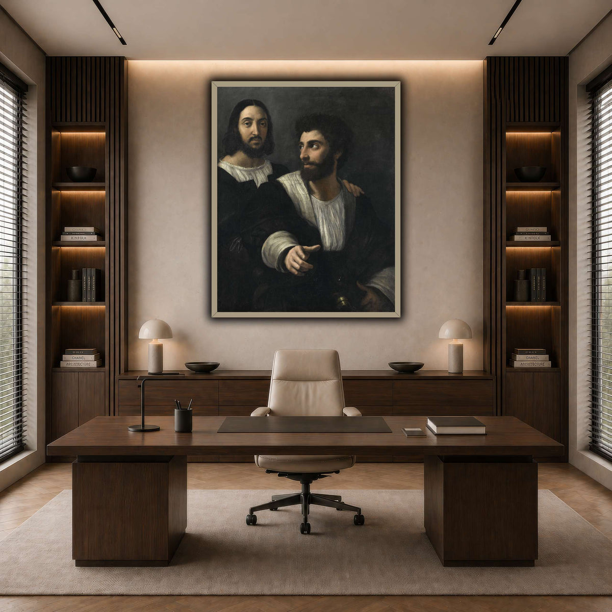 Raphael_self_portrait_with_a_friend dark neutral-office