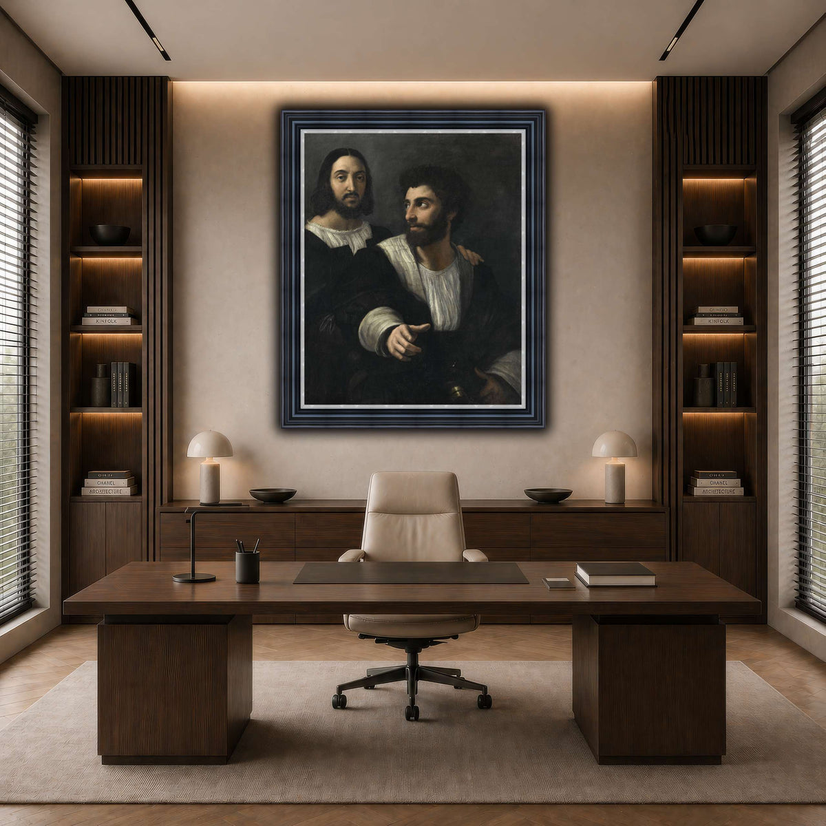 Raphael_self_portrait_with_a_friend dark neutral-office