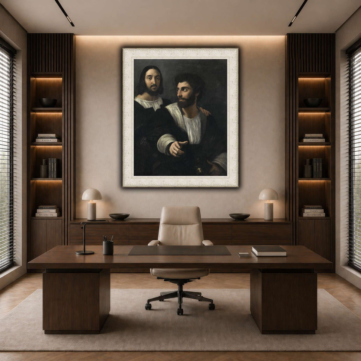 Raphael_self_portrait_with_a_friend dark neutral-office