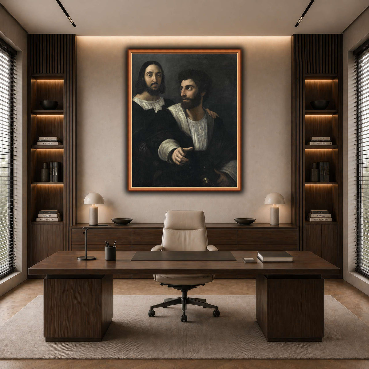 Raphael_self_portrait_with_a_friend dark neutral-office