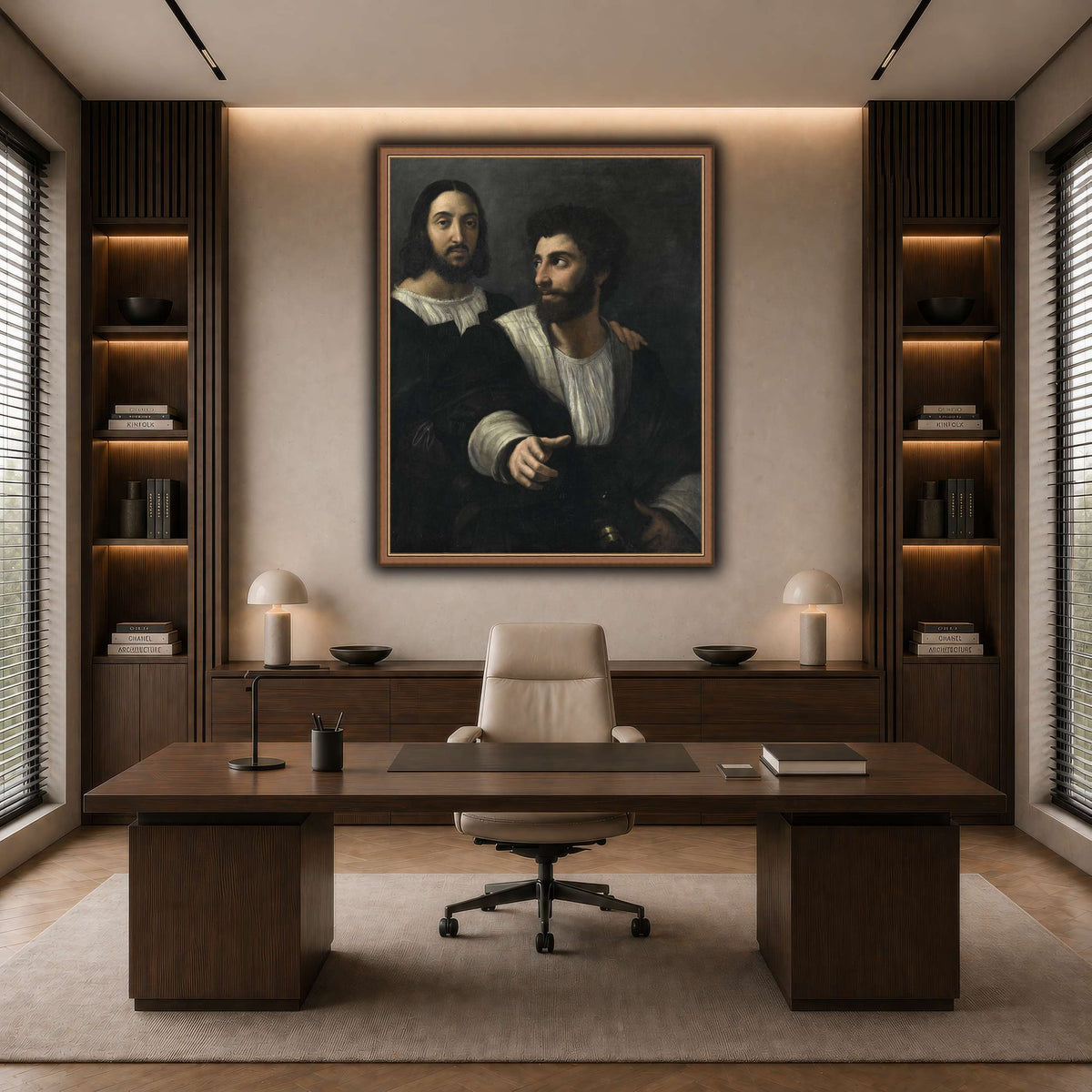 Raphael_self_portrait_with_a_friend dark neutral-office