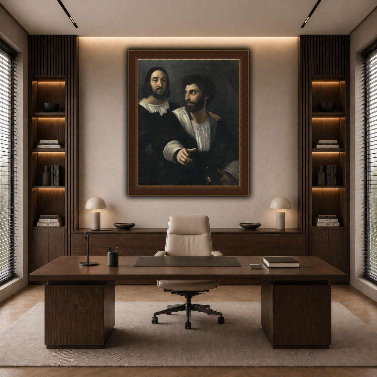Raphael_self_portrait_with_a_friend dark neutral-office