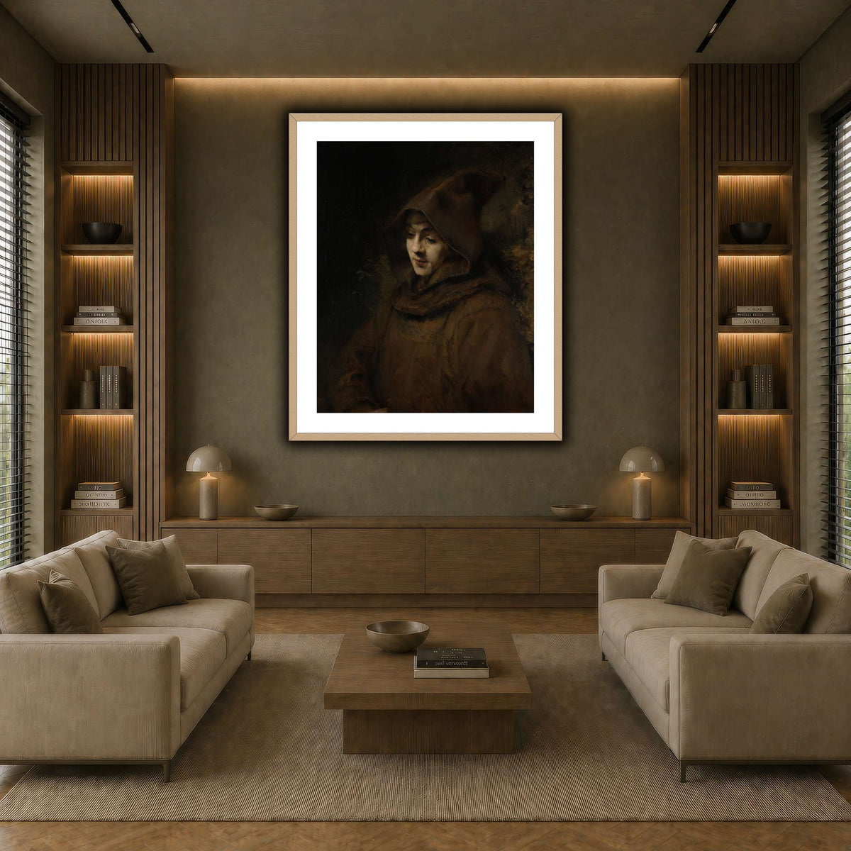 Rembrandts_zoon_Titus_in_monniksdracht_Rembrandt-van-Rijn earth-living room