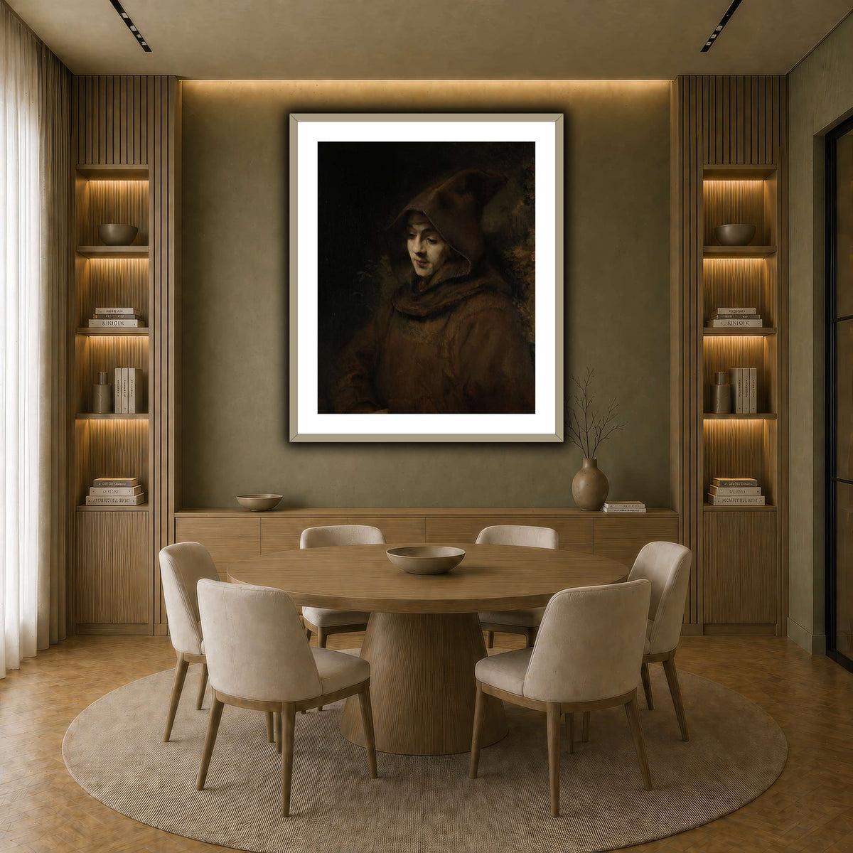 Rembrandts_zoon_Titus_in_monniksdracht_Rembrandt-van-Rijn earth-dining room