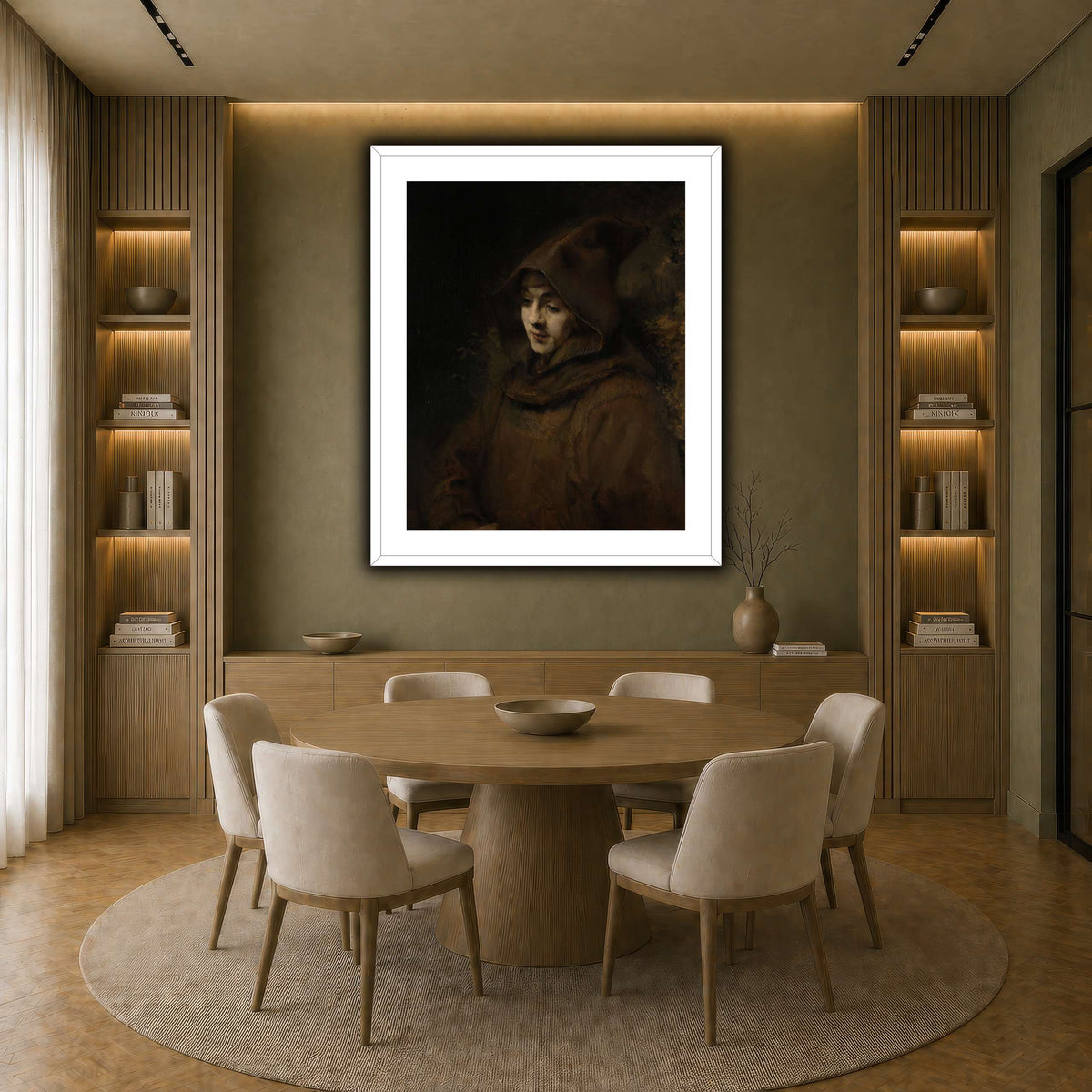 Rembrandts_zoon_Titus_in_monniksdracht_Rembrandt-van-Rijn earth-dining room