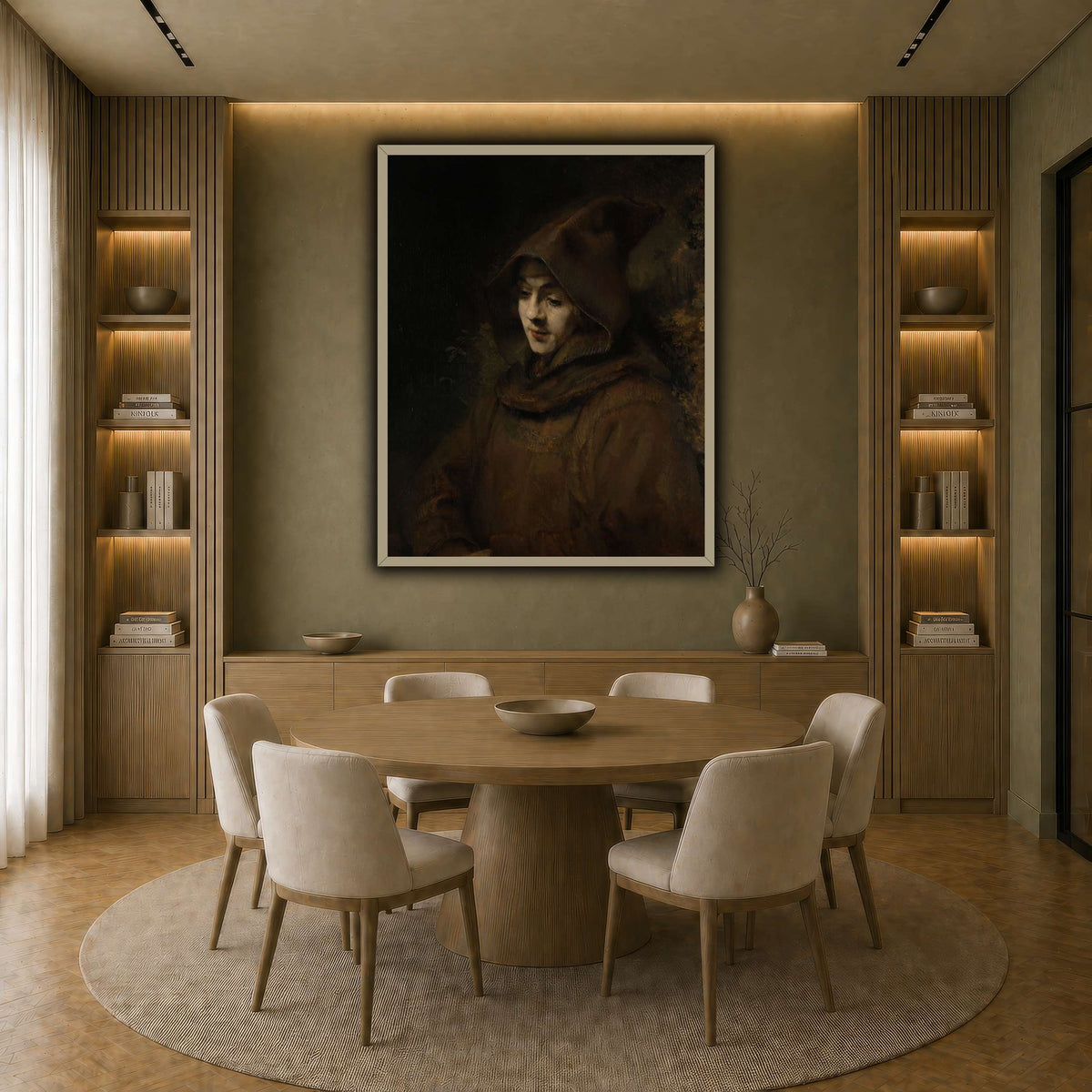 Rembrandts_zoon_Titus_in_monniksdracht_Rembrandt-van-Rijn earth-dining room