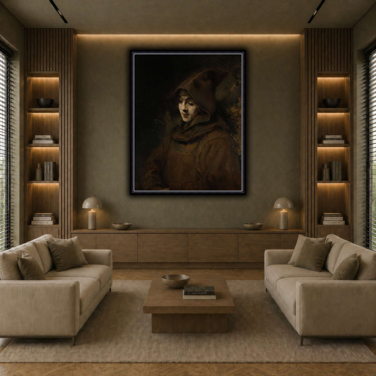 Rembrandts_zoon_Titus_in_monniksdracht_Rembrandt-van-Rijn earth-living room