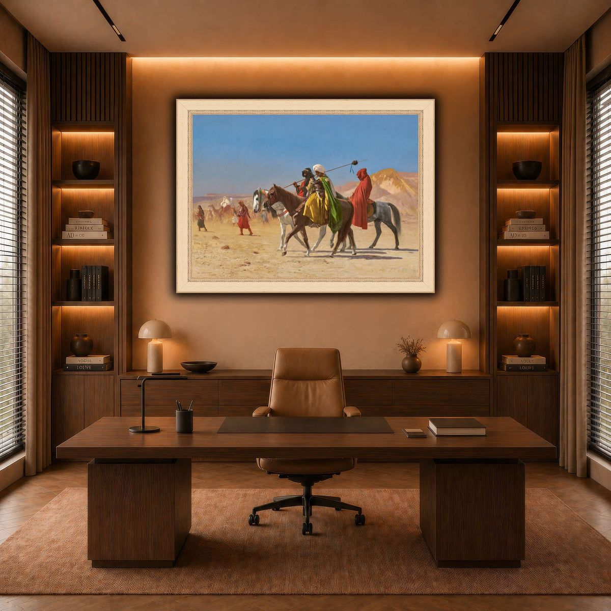 Riders_Crossing_The_Desert_Jean-Léon_Gérôme warm-office