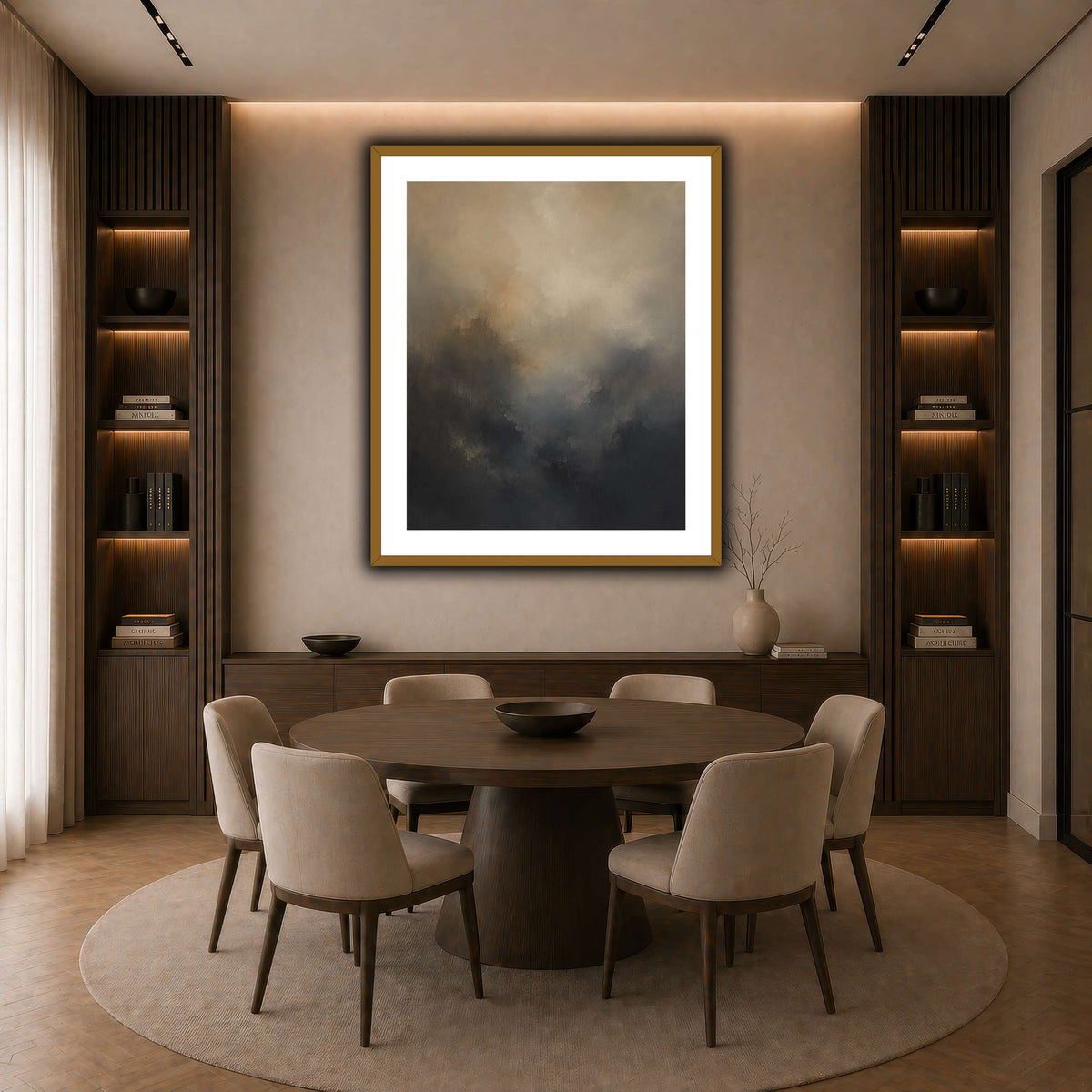 Soft Dusk dark neutral-dining room