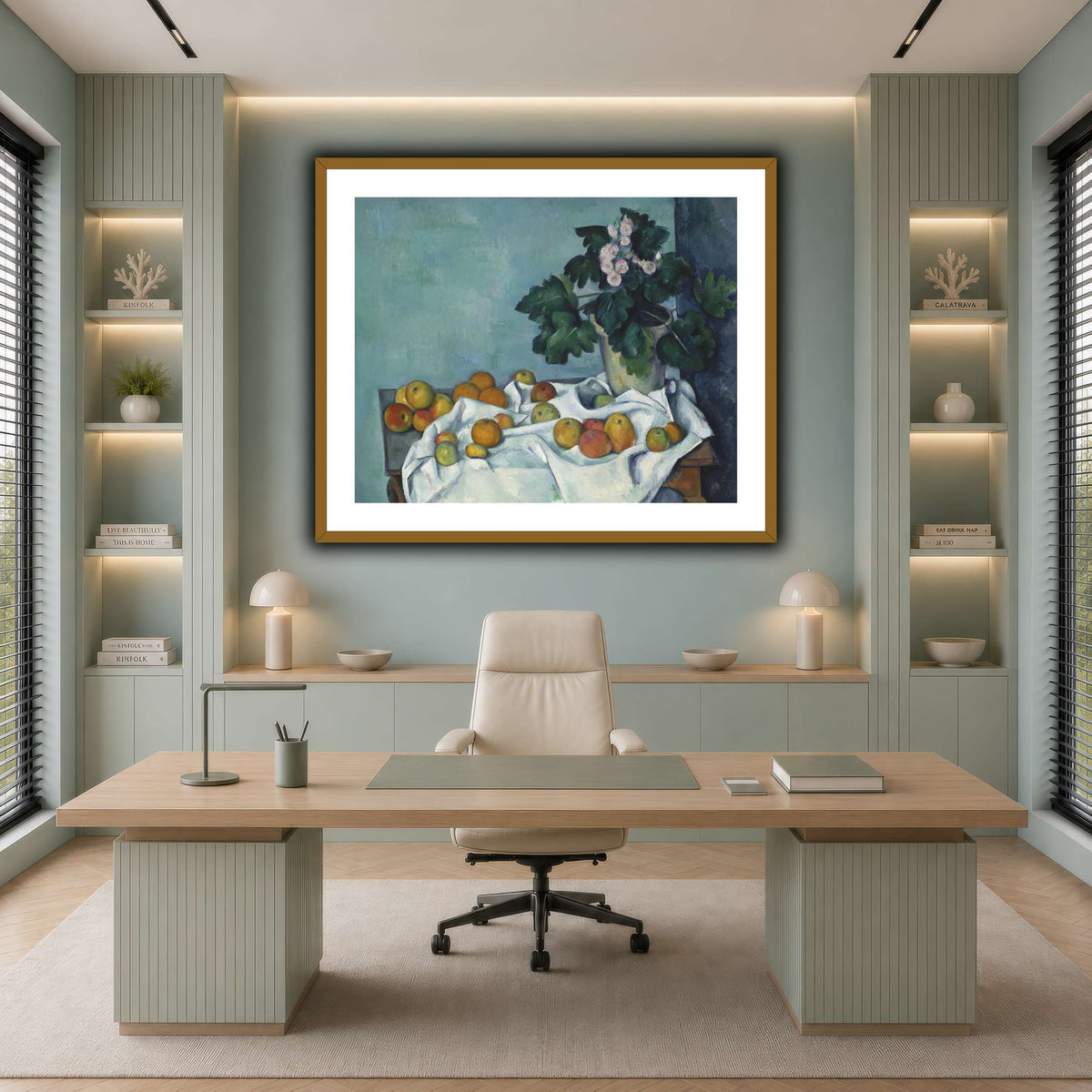 Still_Life_with_Apples_and_a_Pot_of_Primroses_Paul_Cezanne cool-office