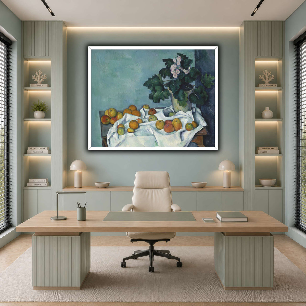 Still_Life_with_Apples_and_a_Pot_of_Primroses_Paul_Cezanne cool-office