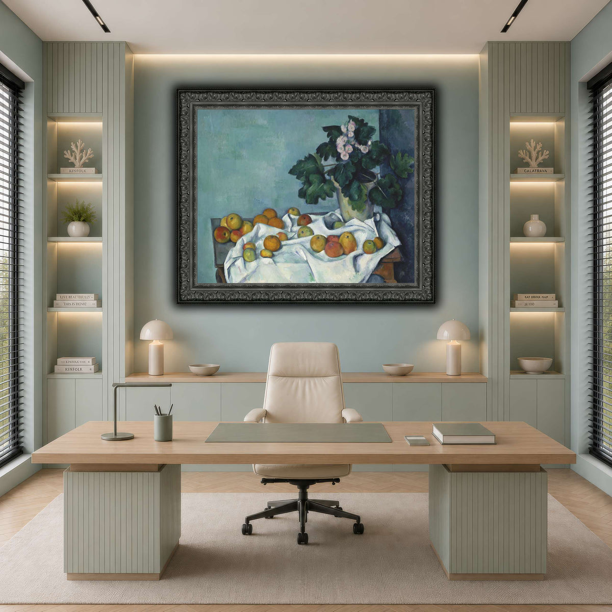 Still_Life_with_Apples_and_a_Pot_of_Primroses_Paul_Cezanne cool-office