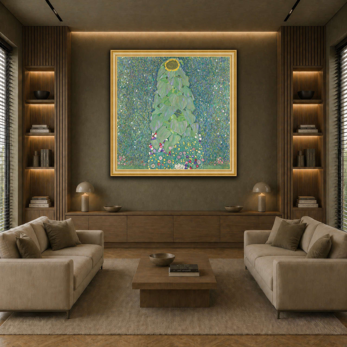 Sunflower_-_Gustav_Klimt earth-living room