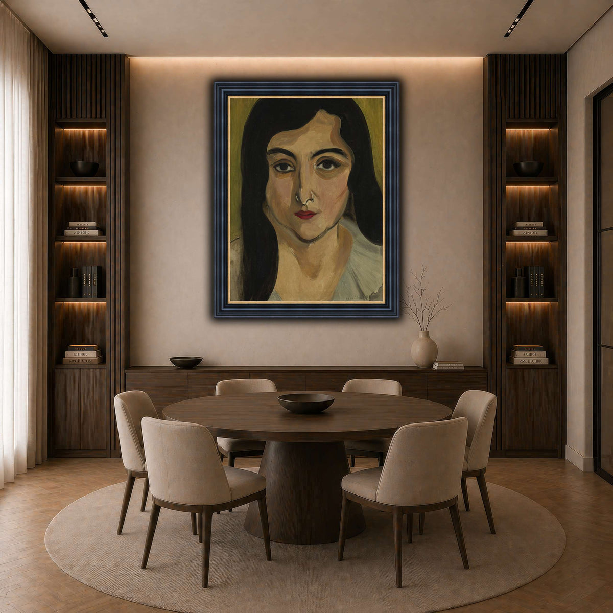 Tête_de_Femme_Henri_Matisse dark neutral-dining room