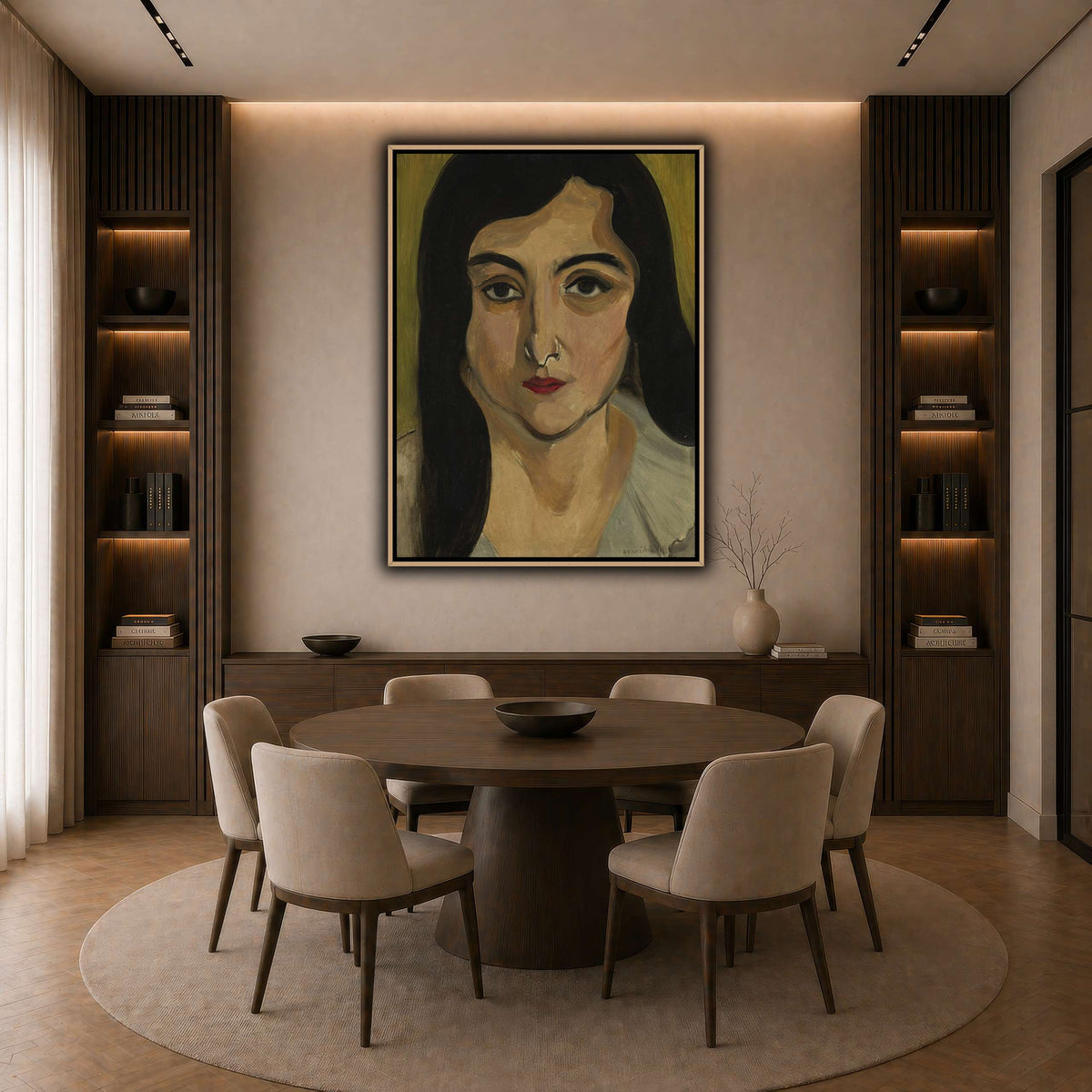 Tête_de_Femme_Henri_Matisse dark neutral-dining room
