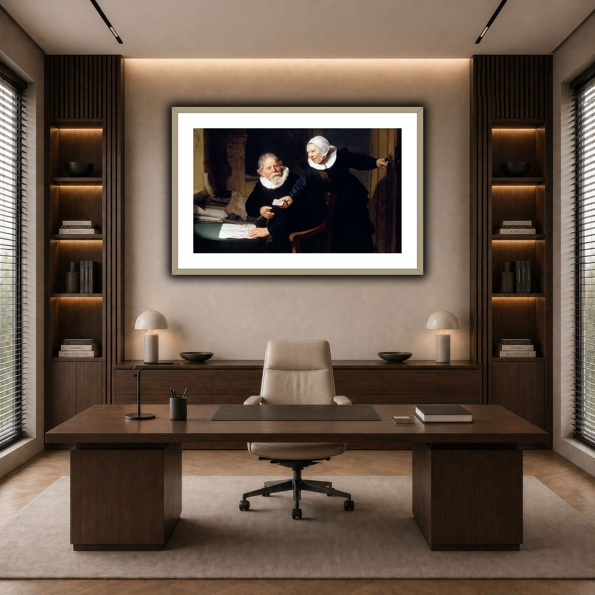 The-Shipbuilder-and-his-Wife-Jan-Rijcksen-1560-2-1637-and-his-Wife_Rembrandt-van-Rijn dark neutral-office