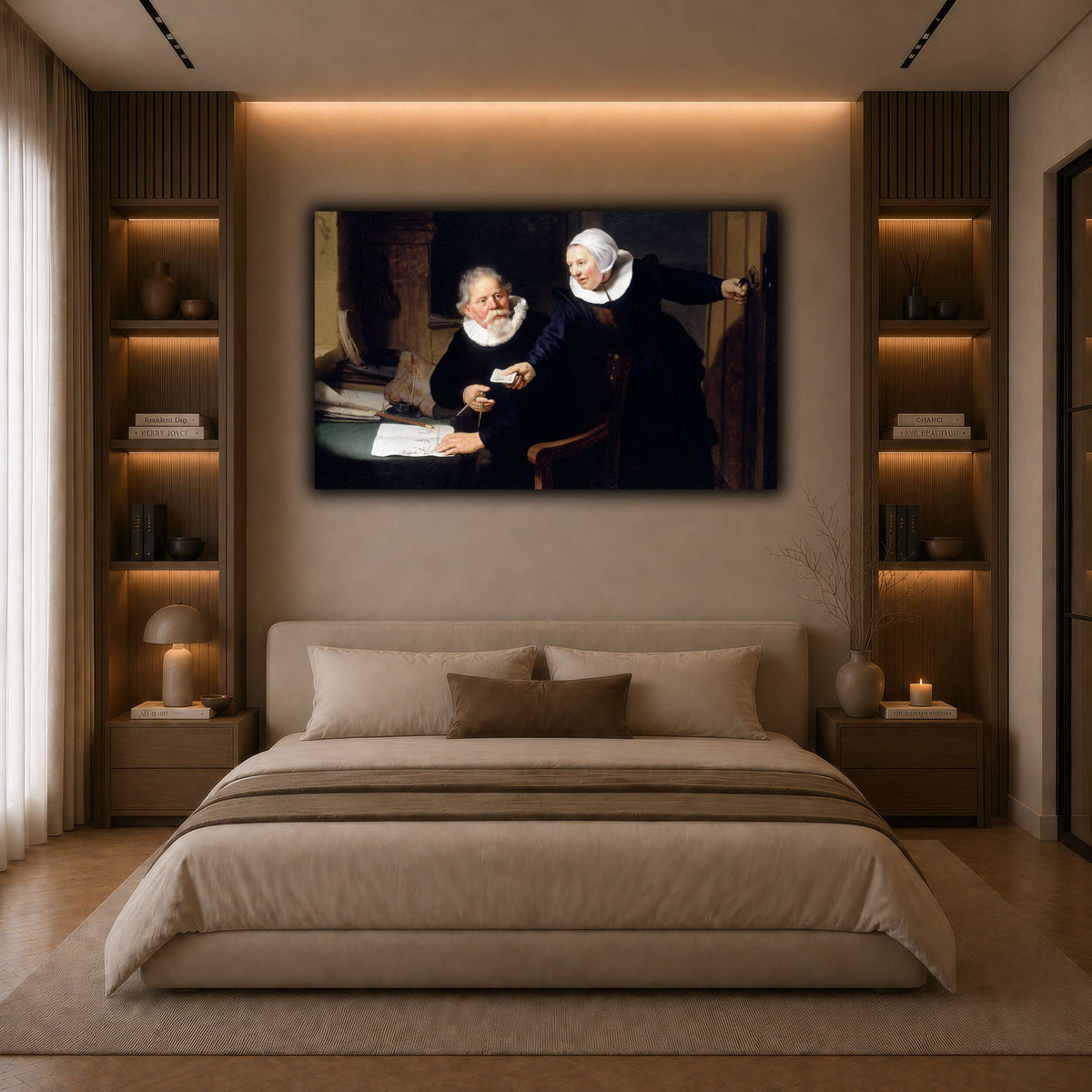 The-Shipbuilder-and-his-Wife-Jan-Rijcksen-1560-2-1637-and-his-Wife_Rembrandt-van-Rijn dark neutral-bedroom