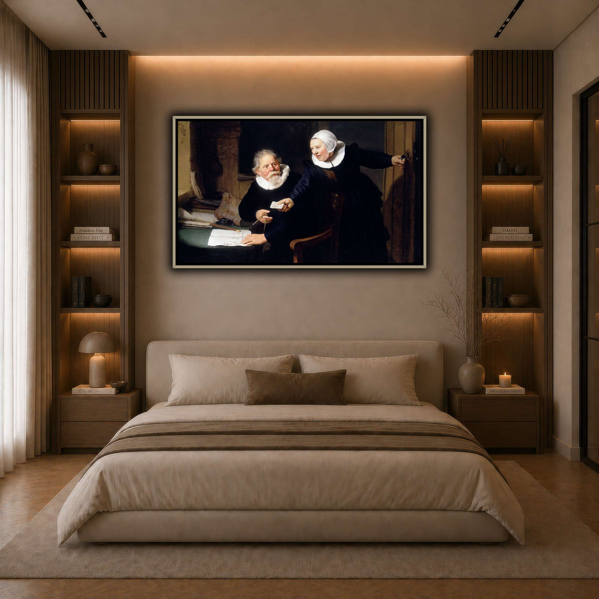 The-Shipbuilder-and-his-Wife-Jan-Rijcksen-1560-2-1637-and-his-Wife_Rembrandt-van-Rijn dark neutral-bedroom