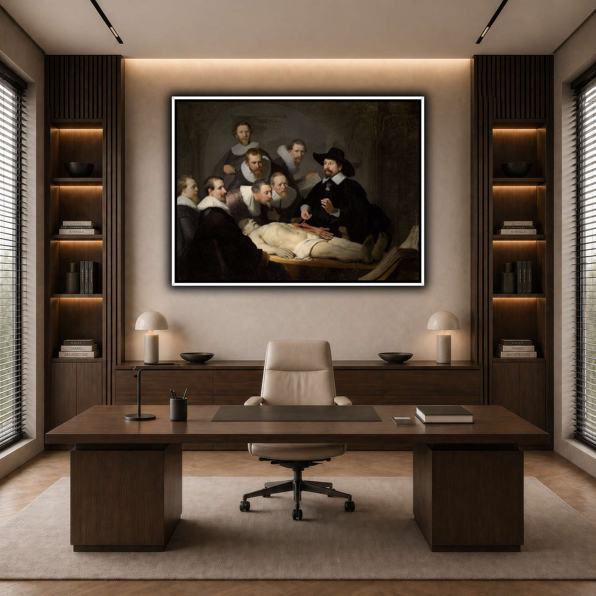 The_Anatomy_Lesson_of_Dr_Nicolaes_Tulp_Rembrandt-van-Rijn dark neutral-office