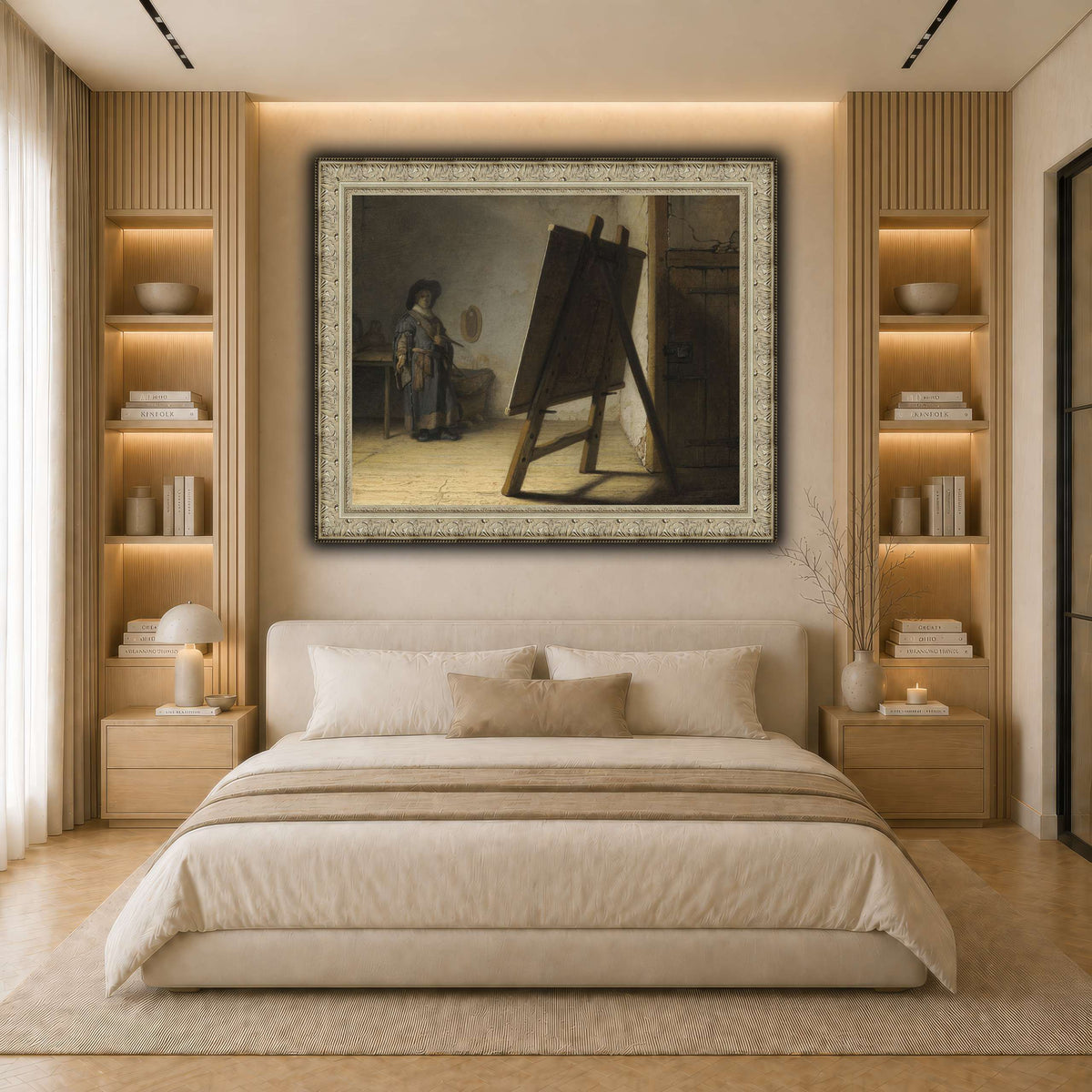 The_Artist_in_his_studio_Rembrandt-van-Rijn light neutral- bedroom