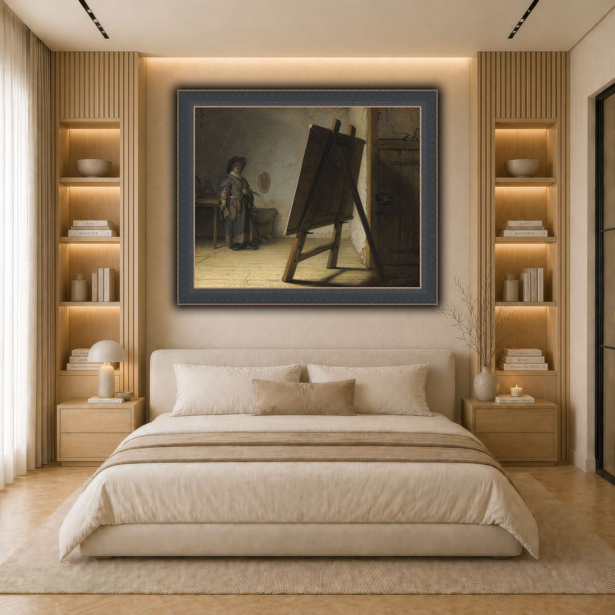 The_Artist_in_his_studio_Rembrandt-van-Rijn light neutral- bedroom
