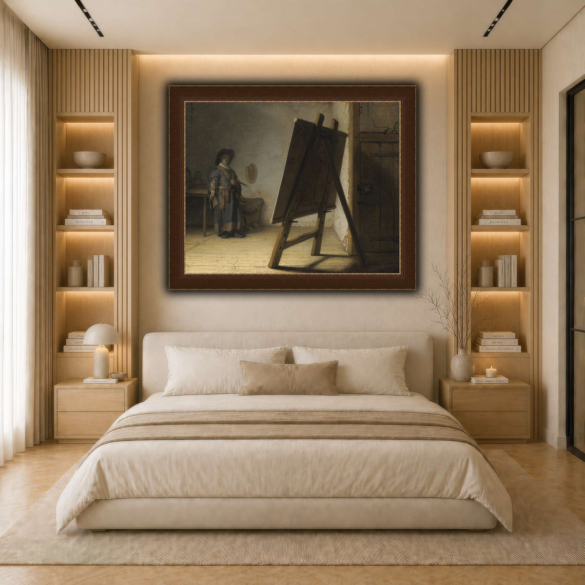 The_Artist_in_his_studio_Rembrandt-van-Rijn light neutral- bedroom