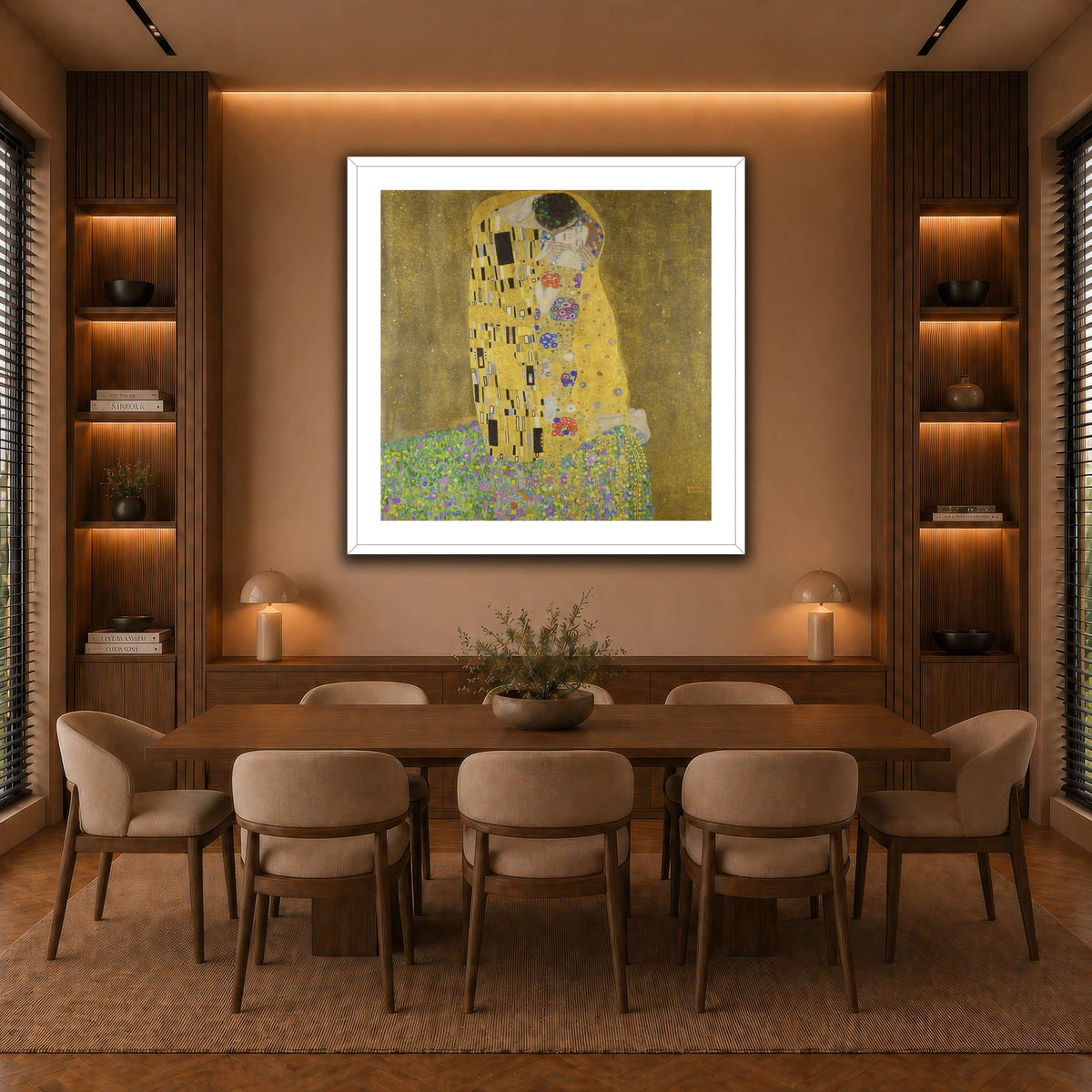 The_Kiss_-_Gustav_Klimt warm-dining room