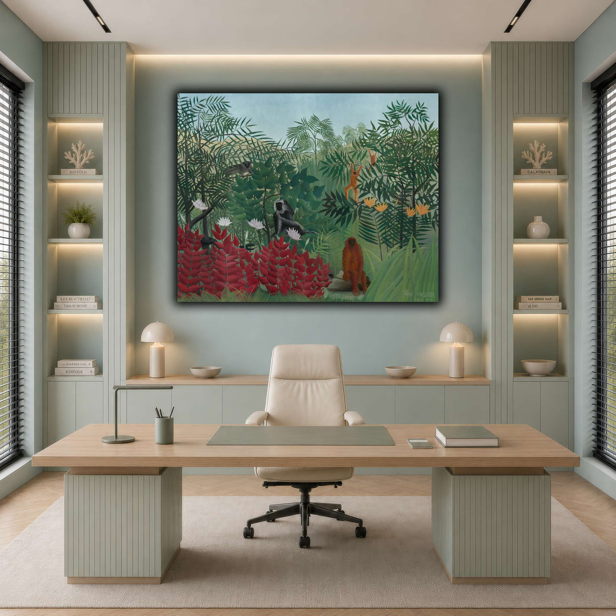 Tropical-Forest-with-Monkeys-1910_Henri-Rousseau cool-office