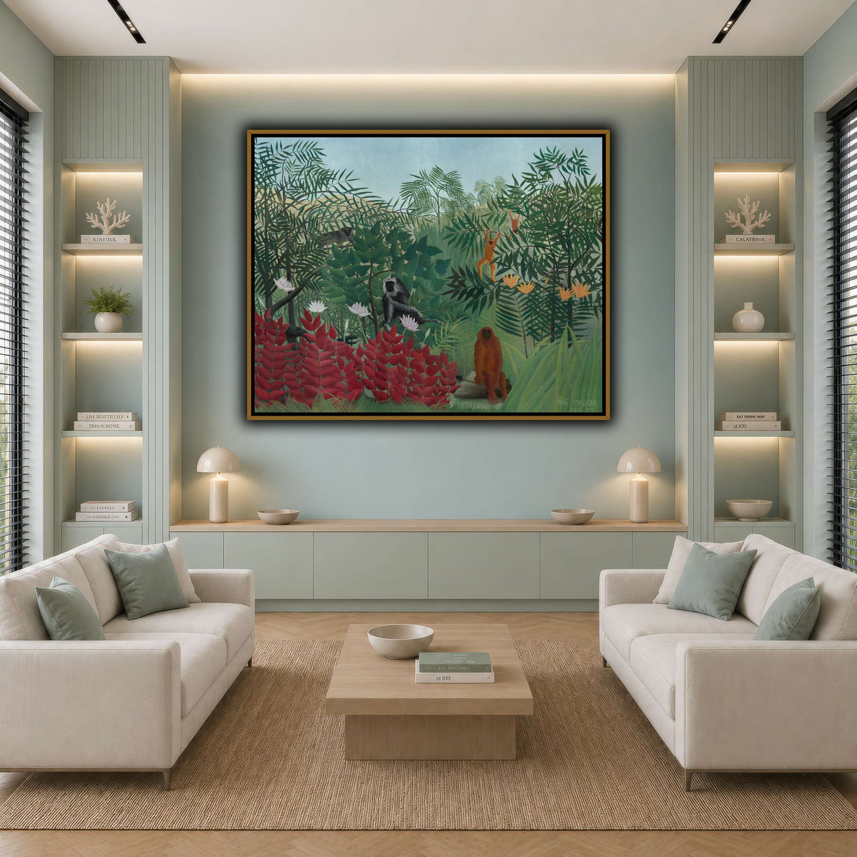 Tropical-Forest-with-Monkeys-1910_Henri-Rousseau cool-living room