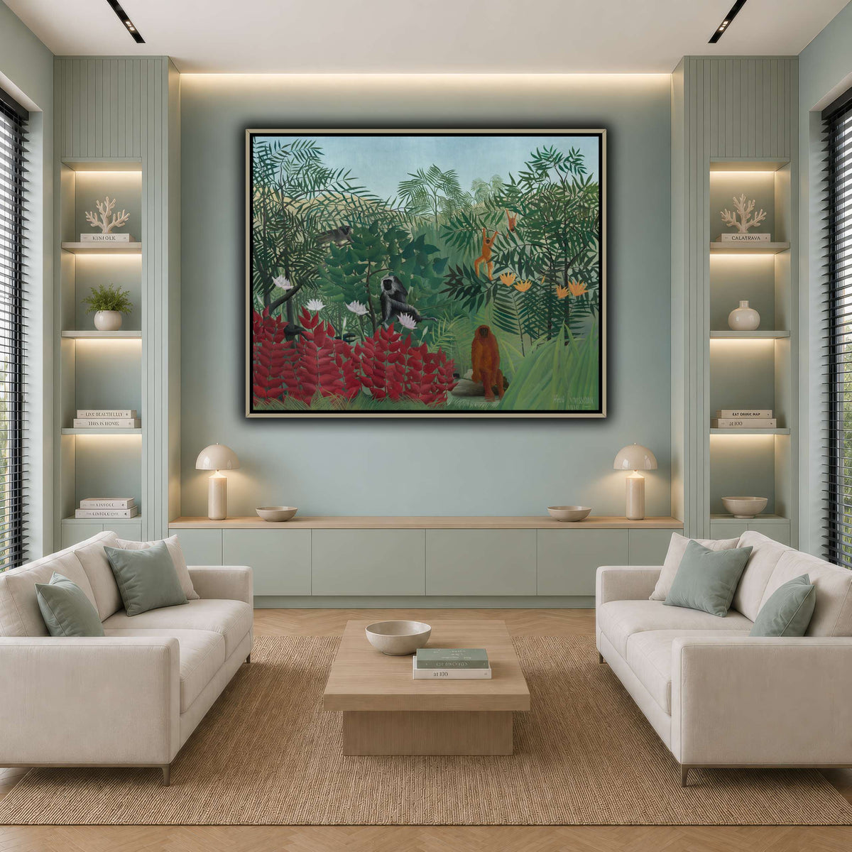 Tropical-Forest-with-Monkeys-1910_Henri-Rousseau cool-living room