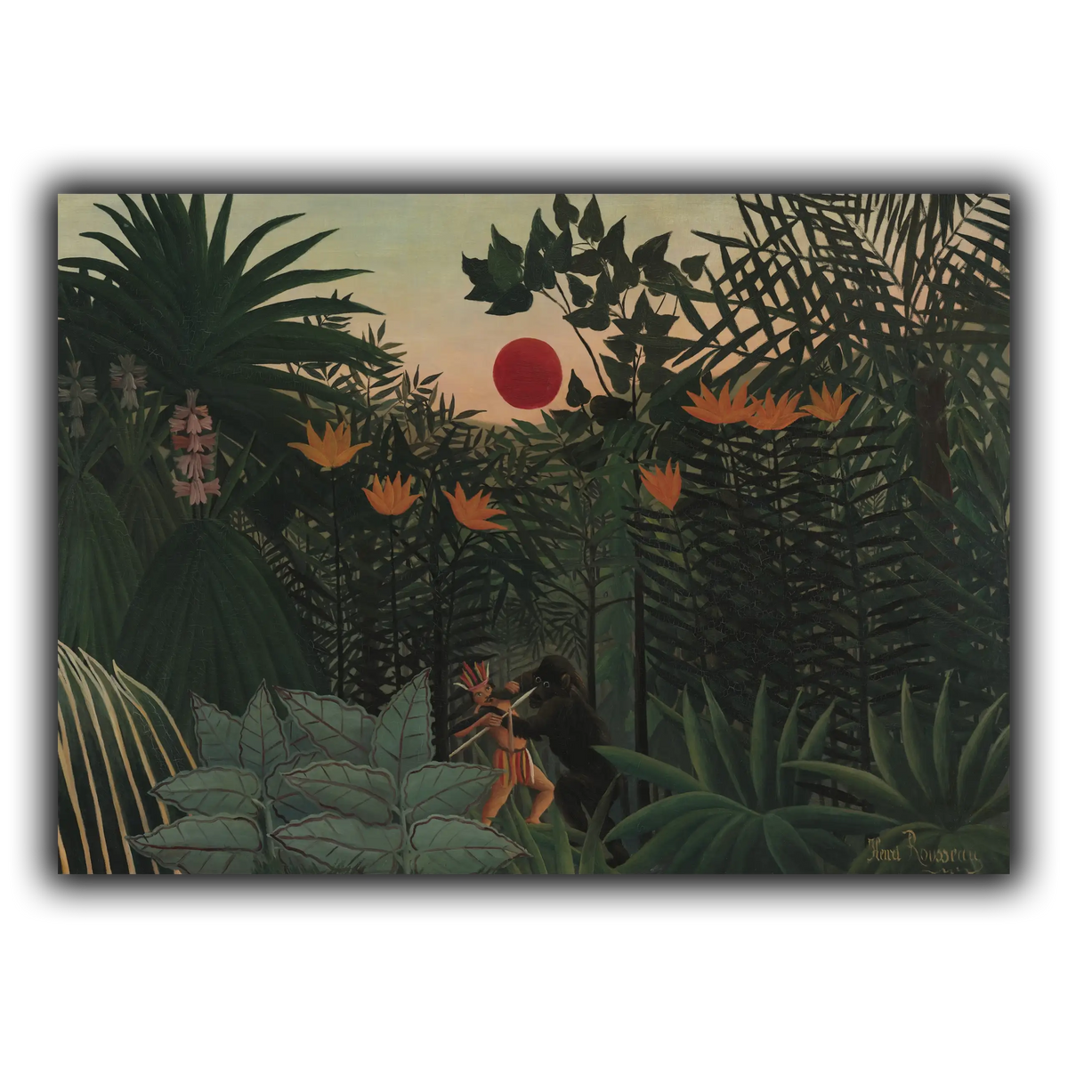 Tropical-Landscape-American-Indian-Struggling-with-a-Gorilla-1910_Henri-Rousseau