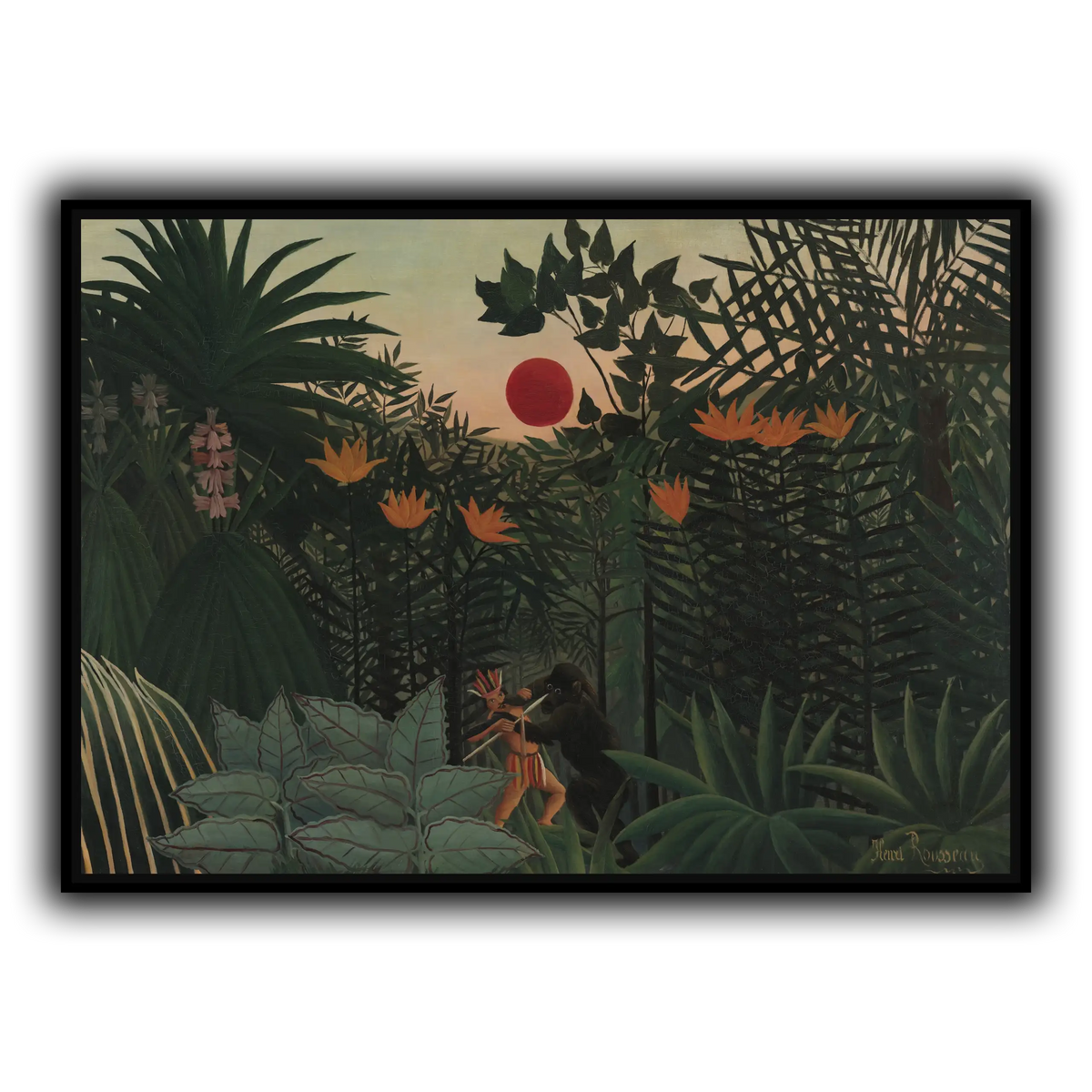 Tropical-Landscape-American-Indian-Struggling-with-a-Gorilla-1910_Henri-Rousseau