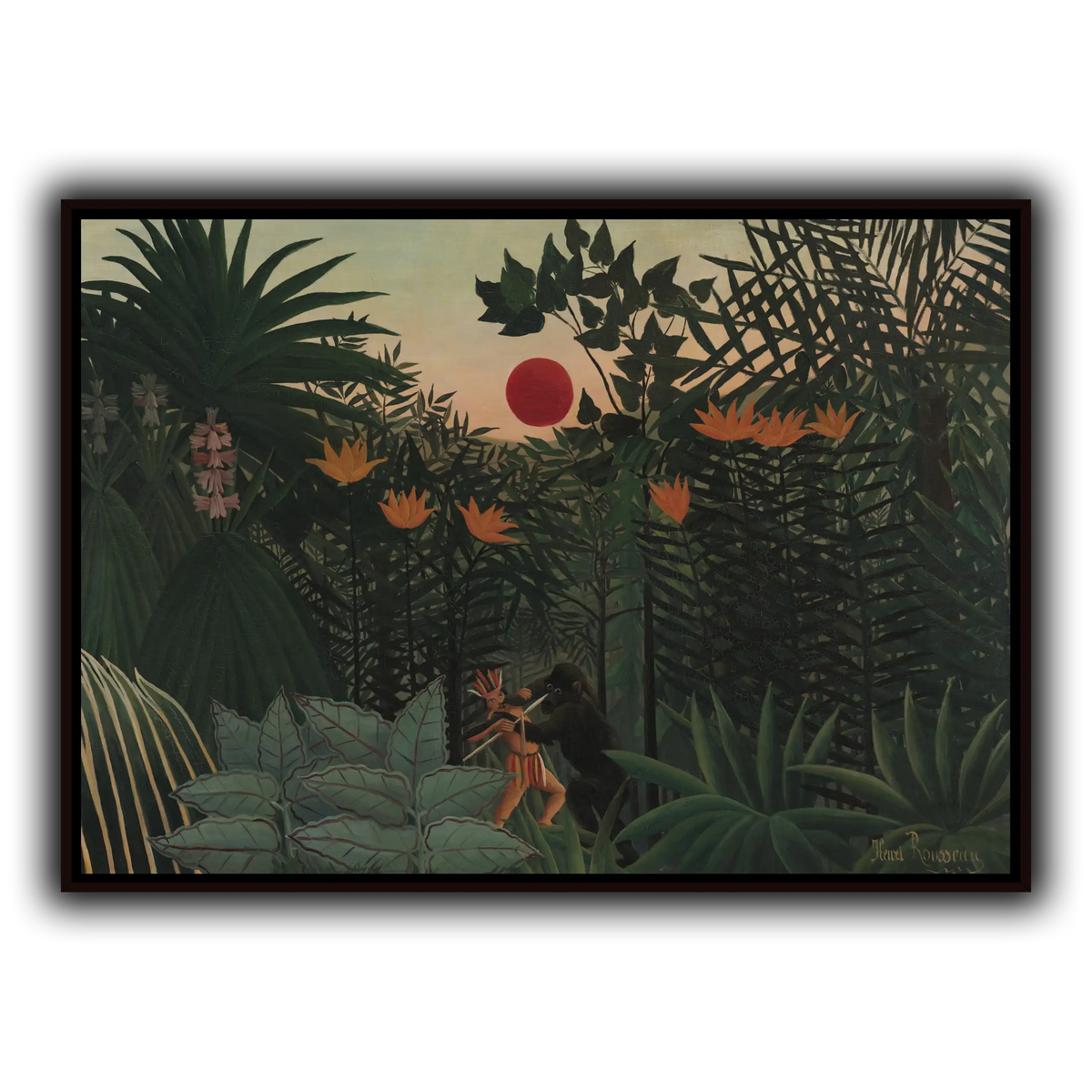 Tropical-Landscape-American-Indian-Struggling-with-a-Gorilla-1910_Henri-Rousseau