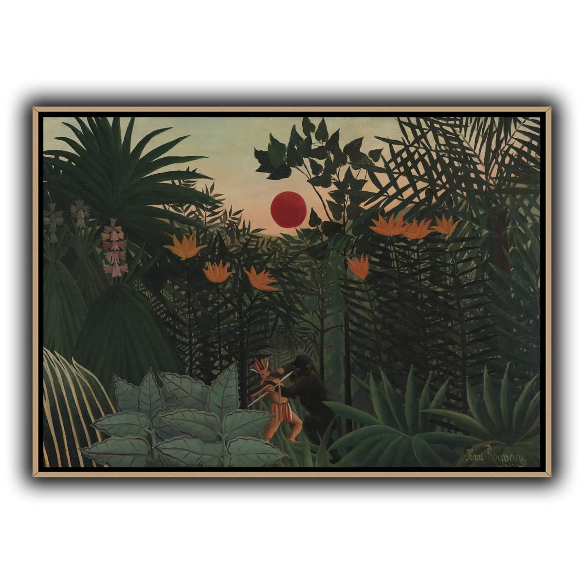 Tropical-Landscape-American-Indian-Struggling-with-a-Gorilla-1910_Henri-Rousseau