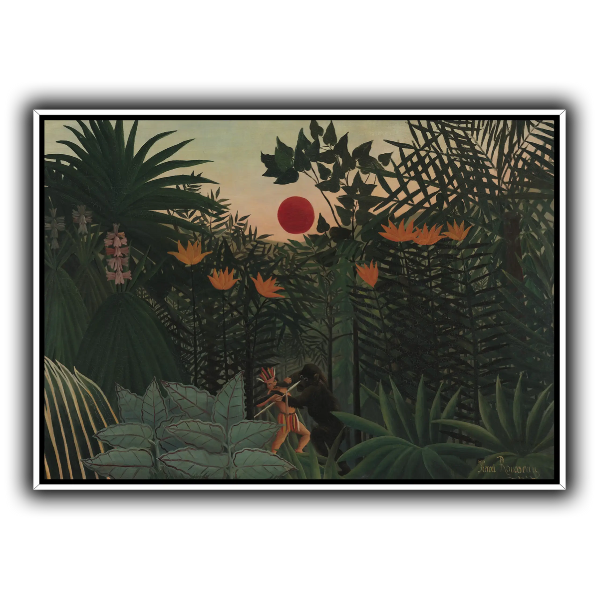 Tropical-Landscape-American-Indian-Struggling-with-a-Gorilla-1910_Henri-Rousseau