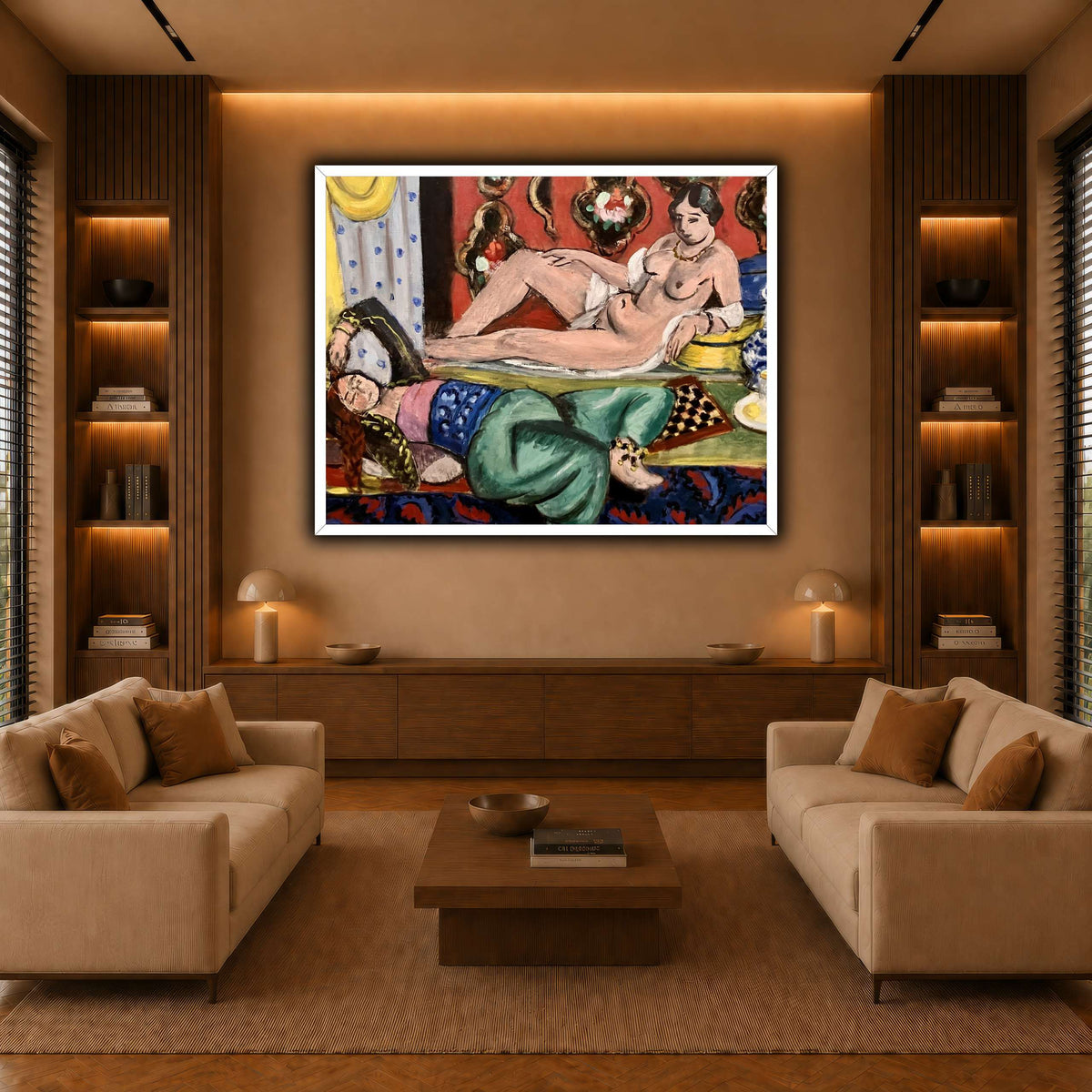 Two_Odalisques_Henri_Matisse warm-living-room