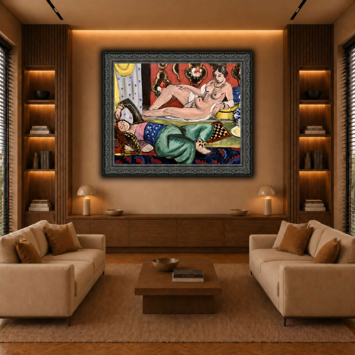 Two_Odalisques_Henri_Matisse warm-living-room