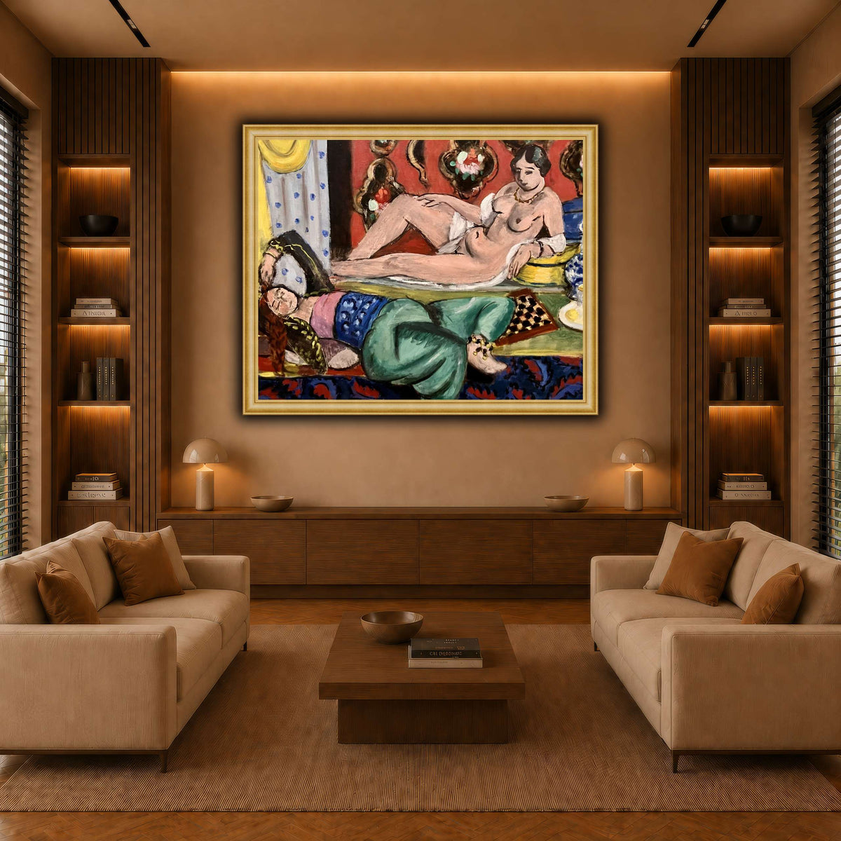 Two_Odalisques_Henri_Matisse warm-living-room
