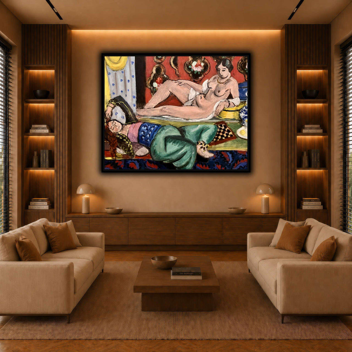 Two_Odalisques_Henri_Matisse warm-living-room