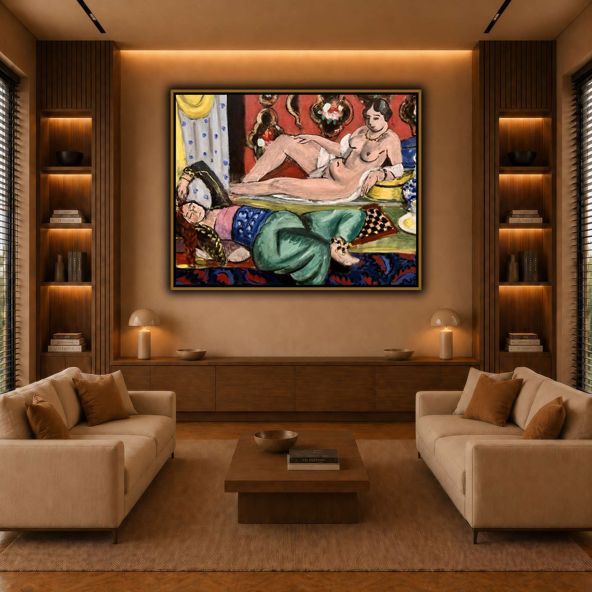 Two_Odalisques_Henri_Matisse warm-living-room