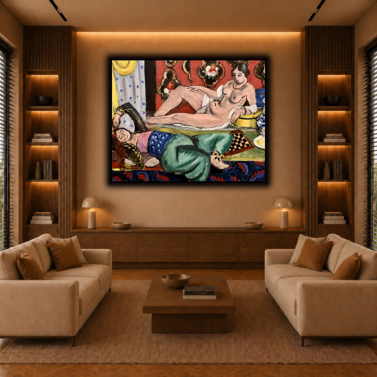 Two_Odalisques_Henri_Matisse warm-living-room
