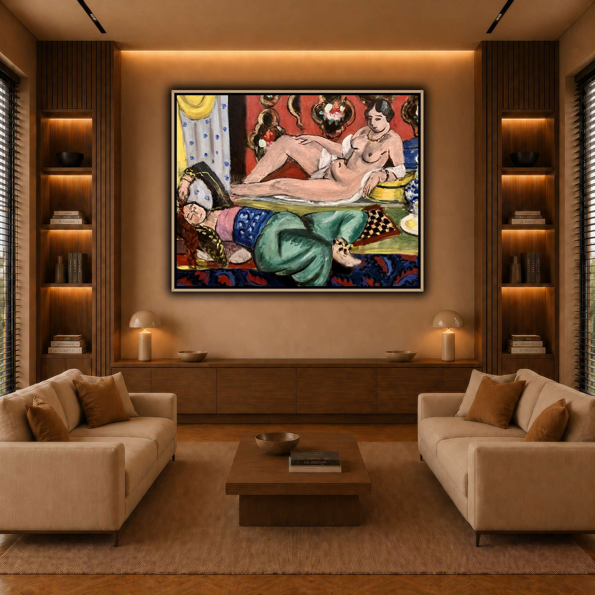 Two_Odalisques_Henri_Matisse warm-living-room