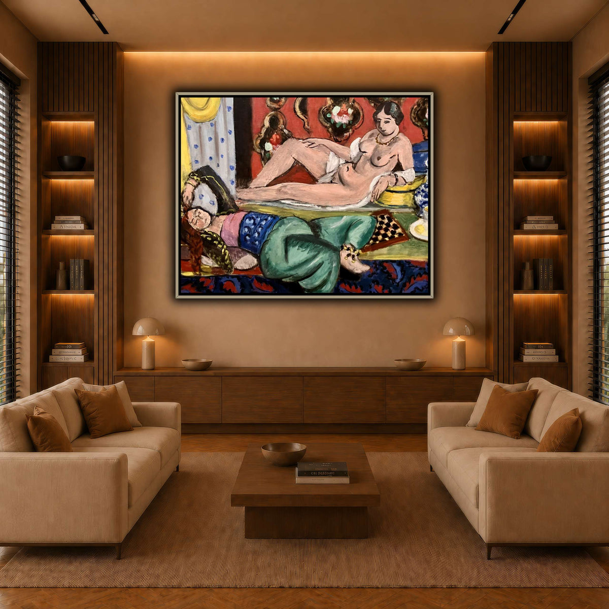 Two_Odalisques_Henri_Matisse warm-living-room