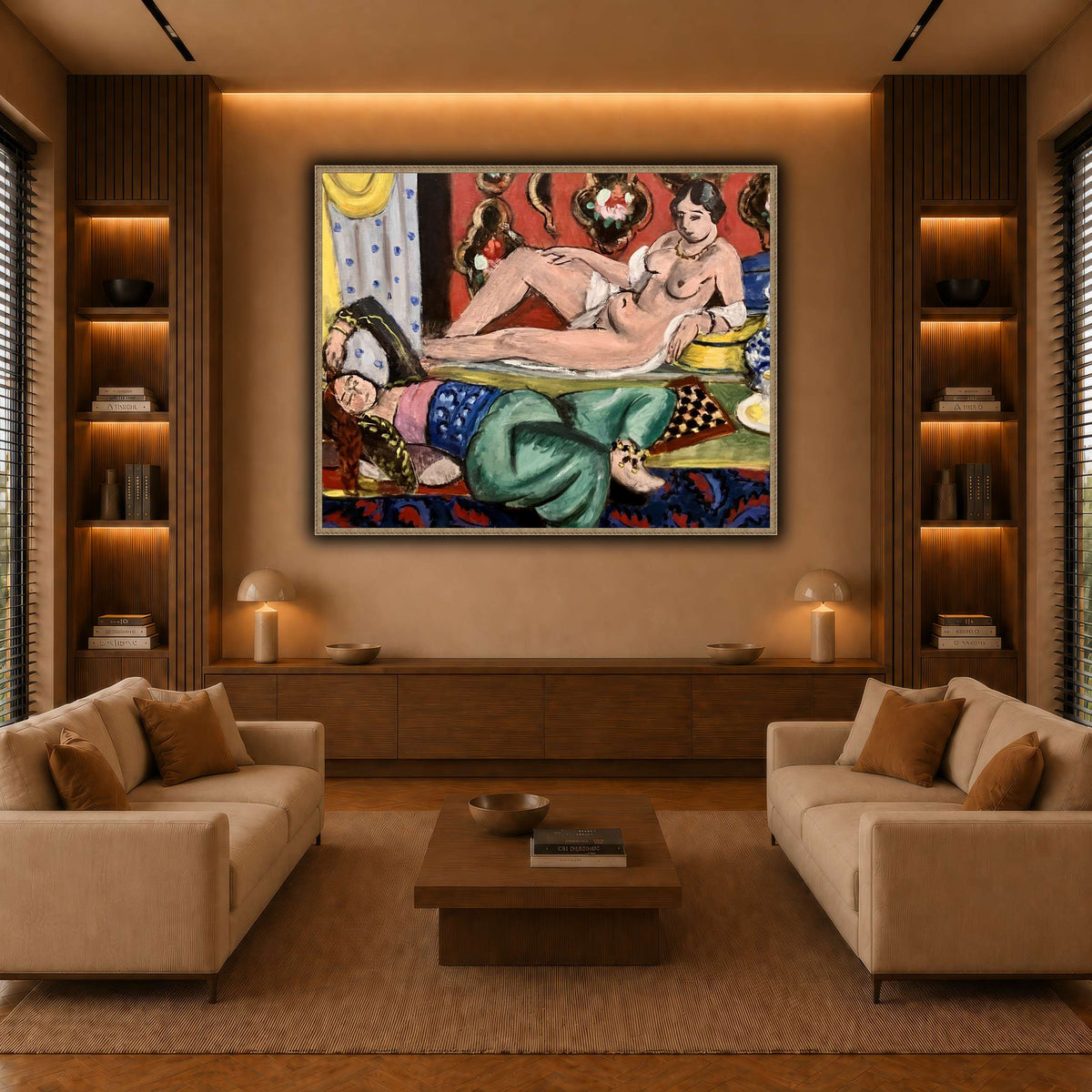 Two_Odalisques_Henri_Matisse warm-living-room