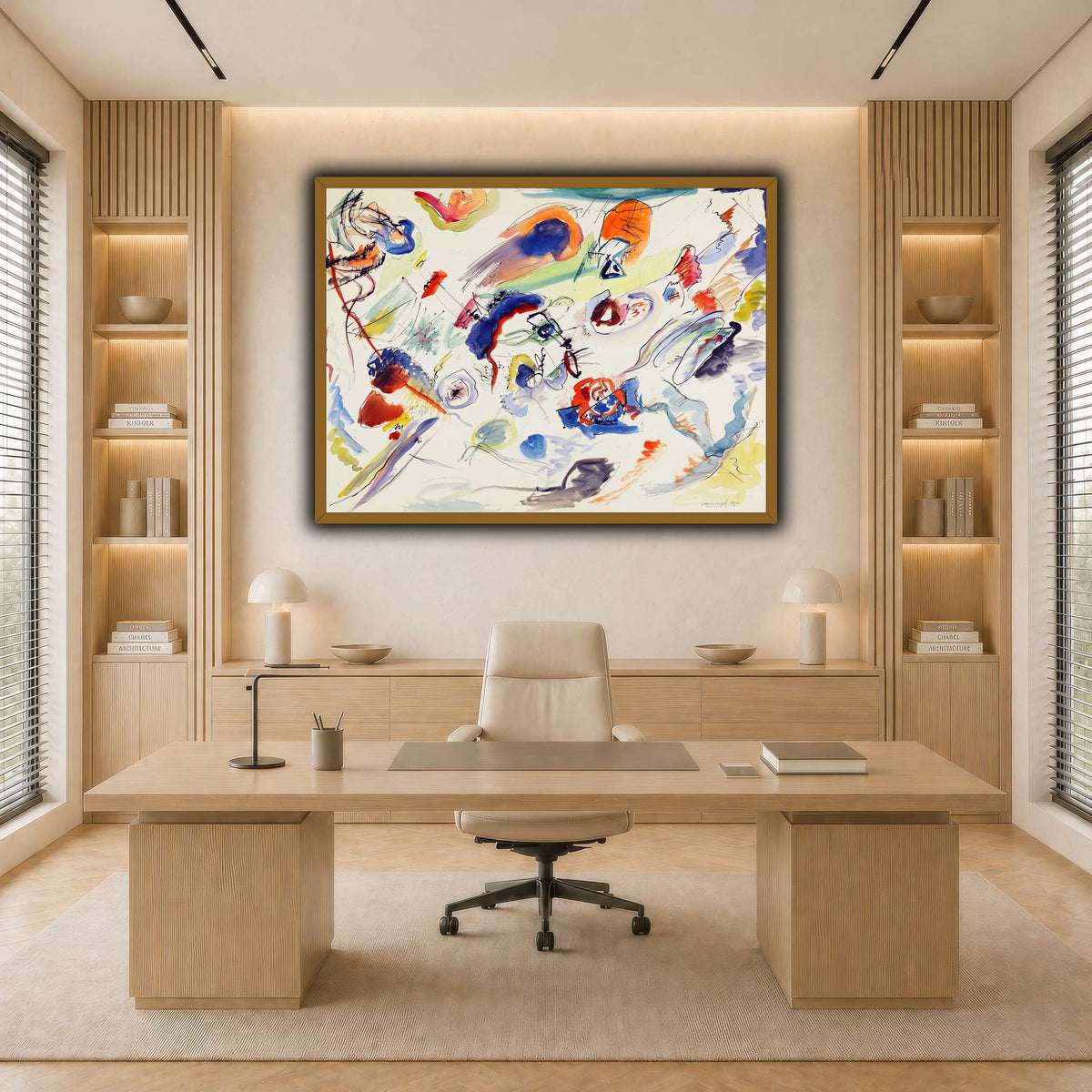 Untitled_(First_Abstract_Watercolor)_by_Wassily_Kandinsky light neutral-office
