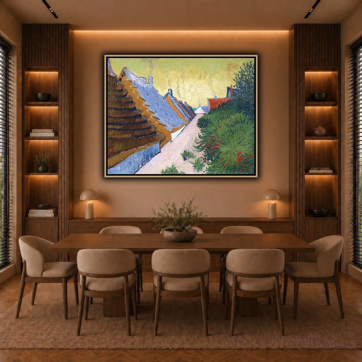 Van_Gogh_Gasse_in_Saintes-Maries warm-dining room