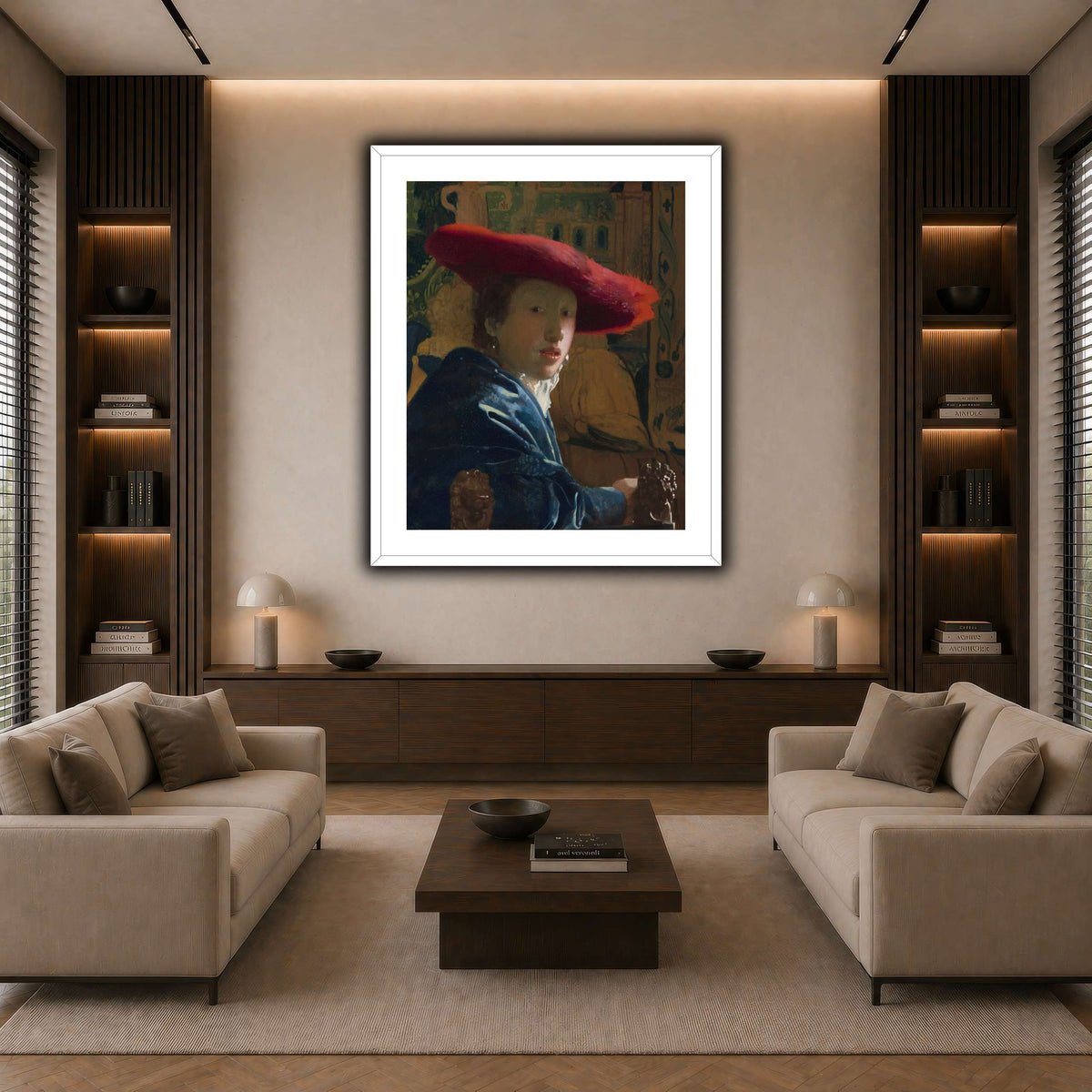 Vermeer_-_Girl_with_a_Red_Hat dark neutral-living room