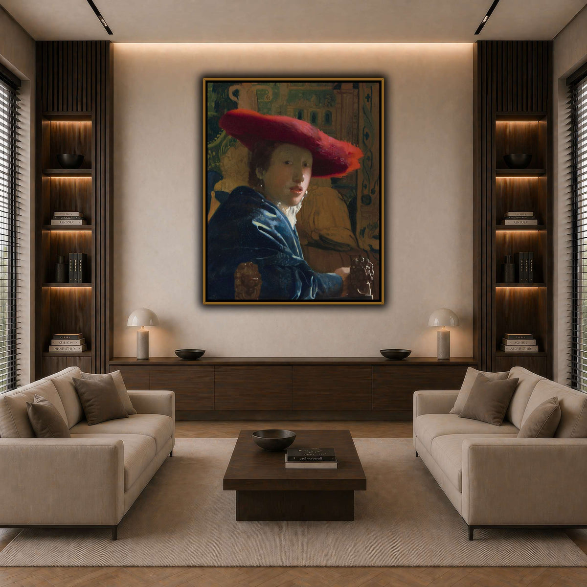 Vermeer_-_Girl_with_a_Red_Hat dark neutral-living room