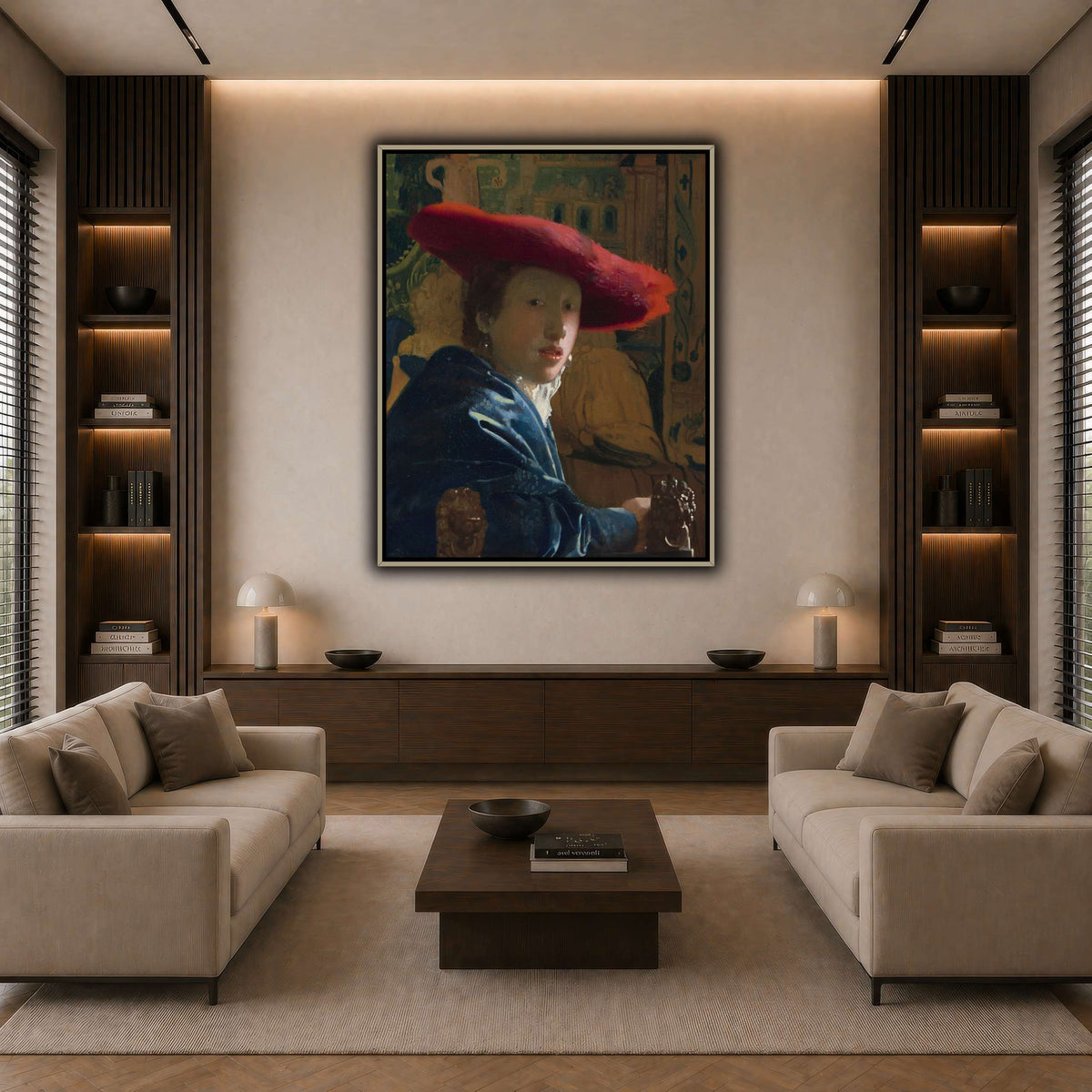 Vermeer_-_Girl_with_a_Red_Hat dark neutral-living room