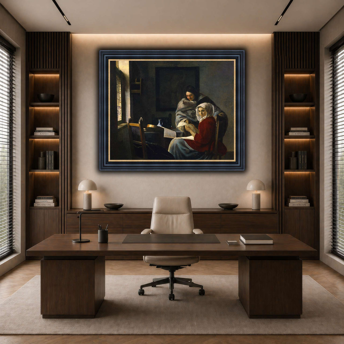 Vermeer_Girl_Interrupted_at_Her_Music dark neutral-office